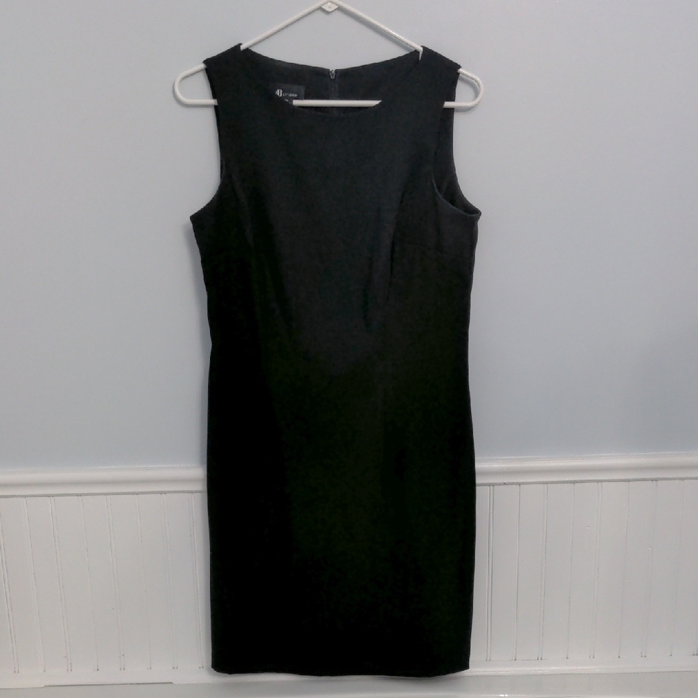 AB Studio Classic Black Midi Dress